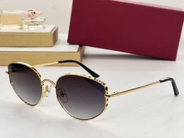Óculos de sol para homens e mulheres designers 0300 leopardo impressão lente metal anti-ultravioleta retro óculos moda cateye oval estilos sem moldura óculos caixa aleatória 0300s