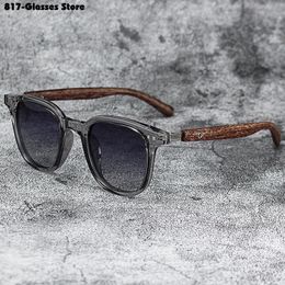 Gafas de sol para hombres para hombres de moda de madera retro de madera retro polarizada de protección ultravioleta ciclismo de ciclismo al aire libre Pogografía Y240423