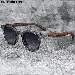 Gafas de sol para hombres Womens Trendy Retro Wood Grain Polarizado Protección UV Eyewear ciclismo Pogografía callejera al aire libre 240417