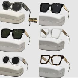Zonnebrillen voor vrouw designer luxe brillen bril in de linkglazen UV400 Zomer Outdoor rijden Zonnescherming Vintage Zwart Volledig frame Zonnebril Ornament MZ149 B4