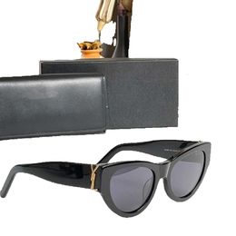 Zonnebril voor dames en heren Ontwerper Y Slm6090 Klassieke Cat Eye vlinderbril met smal frame en doos