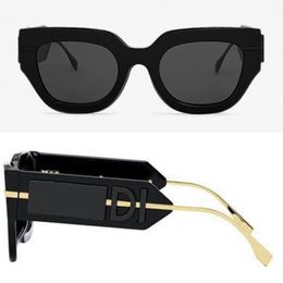Lunettes de soleil pour femmes cadre de plaque épaisse noire FE40097 lunettes surdimensionnées qualité de luxe FF marque hommes lunettes de soleil de créateur boîte originale