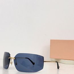 Zonnebrillen voor vrouwen Designer Sunglases Rimless Glazen Dames Zonnebril Lichte en comfortabele Euro -Amerikaanse stijl Buitenbril gebogen lensontwerptinten
