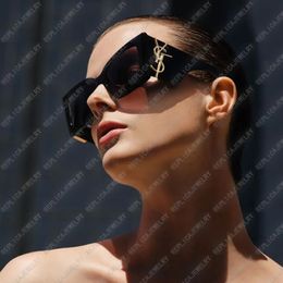 Lunettes de soleil pour femmes Designer Y Logo SL M119 Blaze Lunettes de soleil carrées Noir Luxe Dames Lunettes avec boîte Meilleure qualité Populaire Marque Mode Femmes Cadre Lunettes