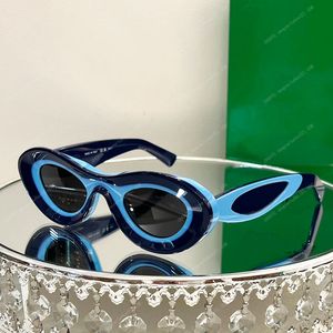 Gafas de sol para mujeres, hombres, color de alta calidad, marco redondo, placa gruesa, gafas de marca BV7127, gafas de sol de diseño de estilo deportivo de moda, caja original