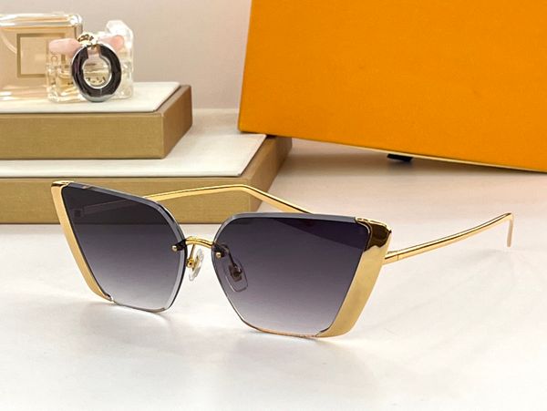 Gafas de sol para mujeres Hombres Verano de lujo 1993 Pasarela al aire libre Moda Medio marco Diseño de ojo de gato Gafas anti-ultravioleta UV400 Gafas de placa retro Caja aleatoria