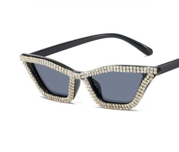 Gafas de sol para mujeres Nuevo gato ojo leopardo diamante diamantes pequeños gafas de sol Gafas de diseñador UV400 Marca de lujo Gafas de sol retro Policía