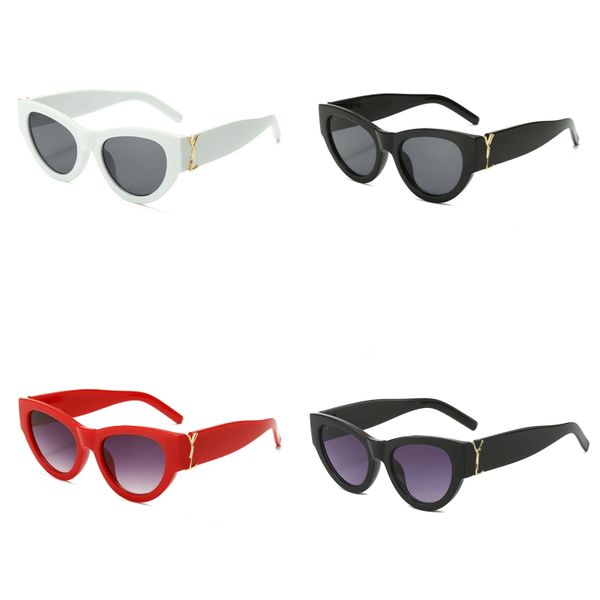 Gafas de sol para mujeres Gafas de sol diseñador de ojo de gato de verano Fultos de sol de oro plateado negro plateado plateado de oro gafas para hombres accesorios casuales formales fa09