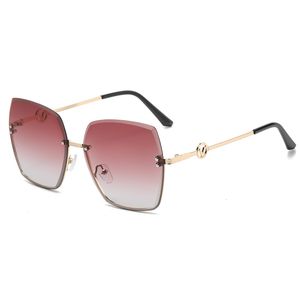 Gafas de sol para mujer Moda vintage Mujer Gafas de sol UV 400 Mujeres de moda Gafas de sol Gafas de sol de lujo de gran tamaño sin montura Gafas de sol de diseñador 6L0A91