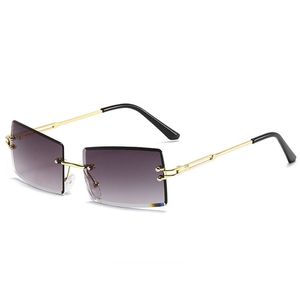 Lunettes de soleil pour femmes Vintage femme surdimensionné femmes mode luxe dames lunettes de soleil UV 400 petit Slim sans monture Designer lunettes de soleil 9K0D31