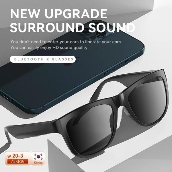Lunettes de soleil pour Xiaomi Huawei Bluetooth Smart Lunes Audio Hands Free Sport Stéréo Lunettes de soleil Headsets Music HD Sound Smart Lunes