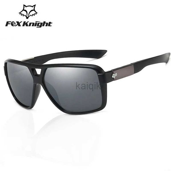 Gafas de sol Fox Knight Gafas de sol Hombres Mirror cuadrado Conducción de lentes solares para hombres Diseñador de marca Fishing Driver Goggles UV400 240416
