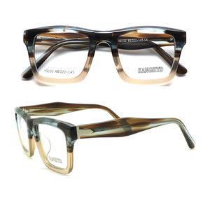 Zonnebrillen Frame Handgemaakte optische bril Men Square -glas oversized Acetaat Lichtgewicht Big frame Recept Retakels 230106