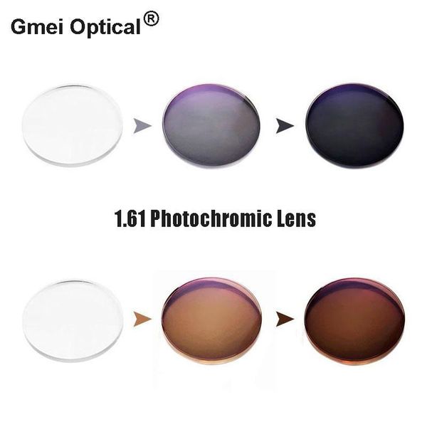 Montures de lunettes de soleil 1.61 lentilles de lunettes optiques de prescription à vision unique pochromiques avec des performances de changement de couleur rapide