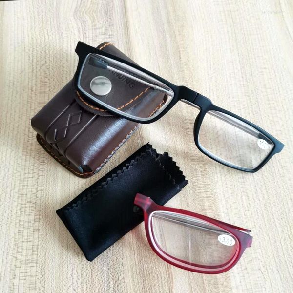 Lunettes de soleil cadres 10 pièces lunettes de lecture pliantes hommes femmes rotatif ordinateur optique Mini portefeuille dioptrie 1.00 1.50 2.00 2.50 3.00 3.50