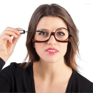 Zonnebrillen frames 180 ° roterende vrouwen make -up leesbril vouwen bril cosmetisch vergrotend