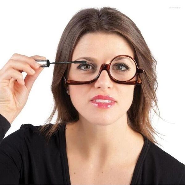 Lunettes de soleil Frames 180 ° Rotation Femmes Makeup Makeules Lunets de lecture Pliant lunettes cosmétiques Magnification