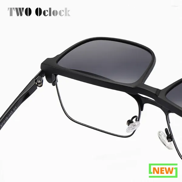Lunettes de soleil Frames 2 en 1 Clip magnétique sur verres hommes Cadre de lunettes rectangle pour les oculaires Optical Night Driver