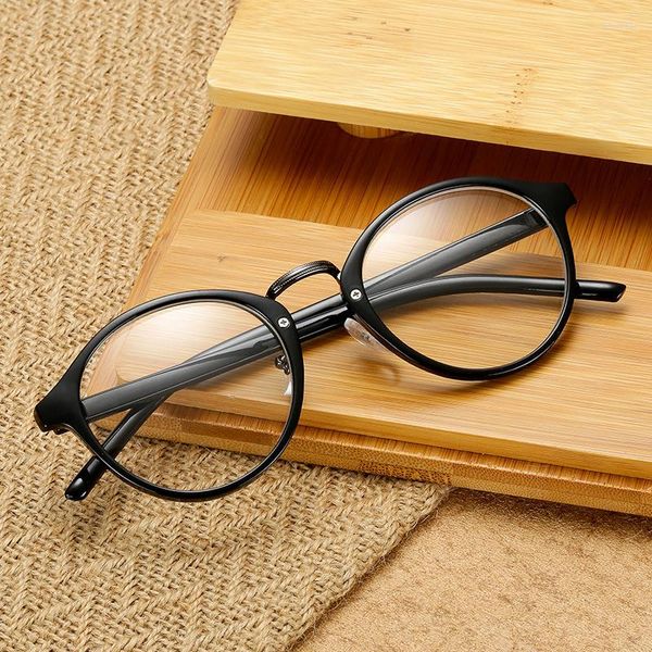 Monturas de gafas de sol 2022 redondas para mujer, anteojos con luz antiazul para hombre, anteojos de plástico clásicos a la moda, montura de gafas transparente Vintage