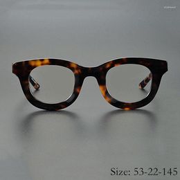 Monturas de gafas de sol 2023 moda Vintage 10mm marco de acetato grueso esfera miopía gafas ópticas clásicas redondas artesanía mujer hombre Top