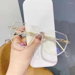 Zonnebrillen Frames 2023 TR90 Anti Blue Light Glasses Plain Face Girls kunnen matchen door een eiwissie van een bril frame platte spiegel