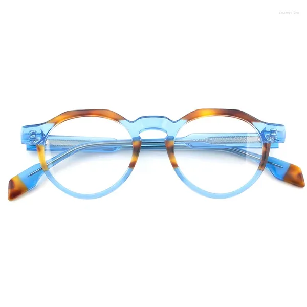 Marcos de gafas de sol 2024 Mujeres de diseño ACETATO ACETATE Marco ovalado de los anteojos de la moda