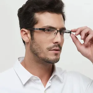 Zonnebrilmonturen 2024 Mode Anti Blauw Licht Mannen Half Frame Brillen Retro Brillen Trend Optische Computer Bril