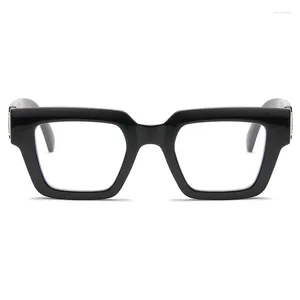 Lunettes de soleil Cadres 2024 Mode Anti Blue Light Lunettes Simple Carré Grand Cadre Plat Encre Modèle Design Lunettes Femme