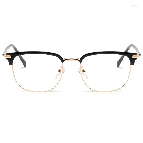 Marcos de gafas de sol 2024 Moda Casual Medio Marco Diseño Espejo plano Clásico Retro Estilo de cejas Gafas Anti Luz Azul Anteojos