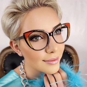 Zonnebrillen frames 2024 mode patchwork kleur kat oogglazen vrouwen vintage optische anti-blauwe bril frame vrouwelijke oculos gafas