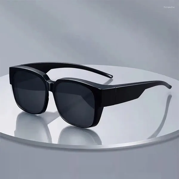 Marcos de gafas de sol 2024 Moda Cubierta polarizada sobre gafas graduadas para miopía Hombres portátiles Mujeres Vintage Pesca Conducción Gafas
