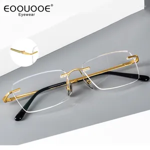 Lunettes de soleil Frames 2024 Lunettes de titane sans monture Men Myopie Hyperopia Lightweight OCULOS PRESCRIPTION Eyewear Progressive Glasse