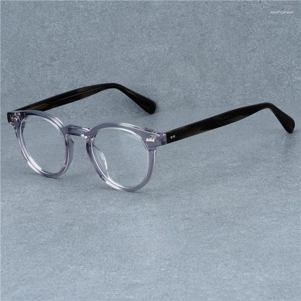 Lunettes de soleil Frames 2024 Vintage Fashion Design Hard Acetate Myopia Fiche de lune