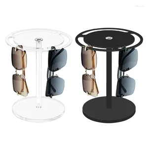 Cadres de lunettes de soleil, présentoir rond rotatif à 360 °, support de bureau noir, étagère d'affichage de magasin à domicile
