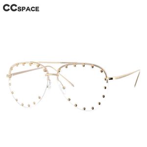 Lunettes de soleil Cadres 45202 Dames Métal Rivet Pilote Lunettes De Soleil Femmes De Luxe Personnalité Lunettes Designer Lunettes Transparent UV400 T2201114