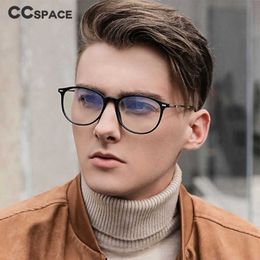 Lunettes de soleil Cadres 46938 Ronde En Plastique Titane Anti Bleu Lumière Optique Lunettes Cadres Rétro Hommes Femmes TR90 Mode Ordinateur Lunettes T2201114