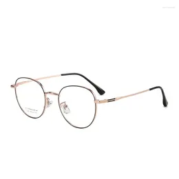 Sonnenbrillenrahmen 48mm Retro Runde Brillen Optische Brillengestell Männer Frauen Titan Rezept Myopie Brille 2387