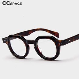 Monturas de gafas de sol 49875 Gafas ópticas redondas de acetato vintage Hombres Mujeres Moda Anti Blue Computer Eyeglasses 230201