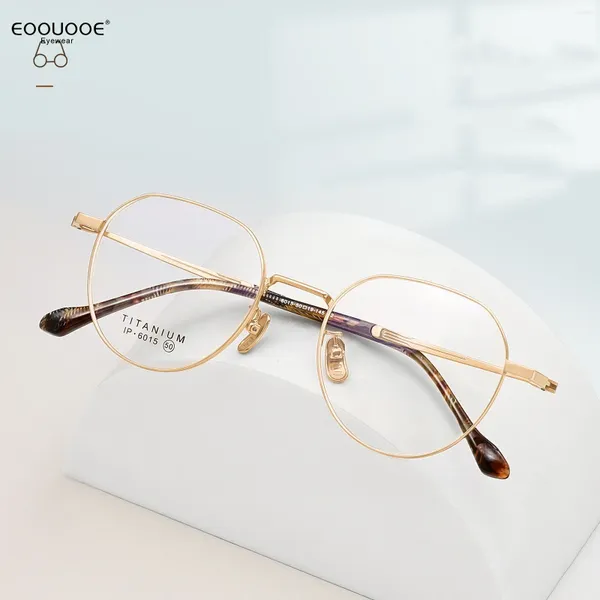 Lunettes de soleil Frames 50 mm Lunes de titane FaMes Femmes Femmes Men Eyeglasse Myopie Hyperopia Anti-réflexion Optique Prescription Lens Eyewear