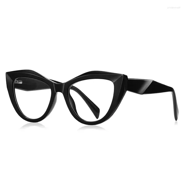 Marcos de gafas de sol 51 mm Moda retro Anti luz azul Marco de gafas de ojo de gato para mujeres TR90 Lente transparente de alta calidad Gafas de tendencia 2166