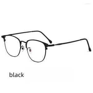 Lunettes de soleil Frames 52 mm 2024 Titanium Alloy Man Square Glasses Cadre Prescription Optical Eyeglass 3389H