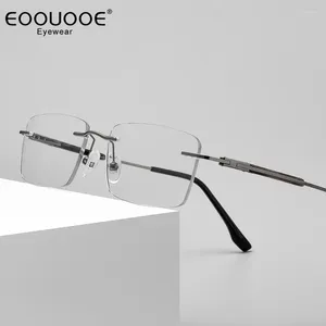 Lunettes de soleil Frames 52 mm Hommes Embouts sans montée des lunettes Myopie Fashion