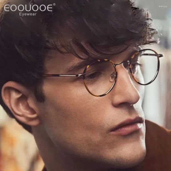 Lunettes de soleil Frames 52mm Tr90 Lunettes Fashion Fashion Femmes Men's Round Round Myopia Eyeglass Clear Lenses Prescription Poussines