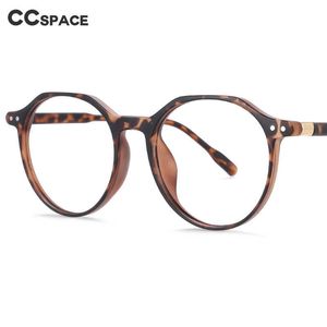 Monturas de gafas de sol 53964 Irregular Oval Leopard Ladies Eyeglasses Light TR90 Plastic Titanium Men Women's Spectacle Frame T2201114