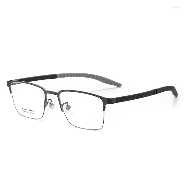 Lunettes de soleil Cadres 54mm Alliage Demi-cadre Lunettes carrées pour hommes et femmes Anti Blue Prescription 8865