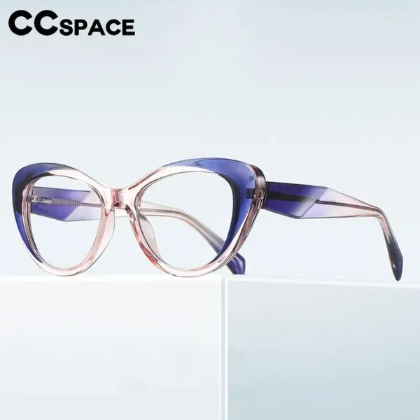 Lunettes de soleil Cadres 56757 Mode Gradient Couleur Optique Spectacle Cadre Femmes Cat Eye Tr90 Printemps Charnière Plat Miroir