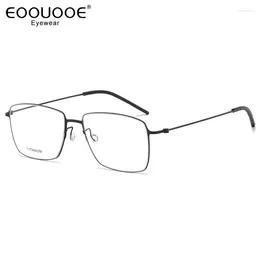 Lunettes de soleil Cadres 56mm Hommes Pure Titanium Lunettes Vis Free DesignGlasses Cadre Myopie Optique Prescription Progression Business Style