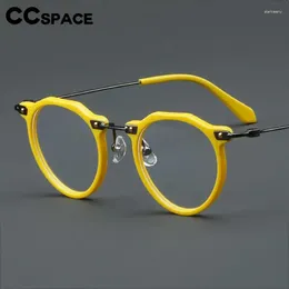 Zonnebril Frames 57028 Vintage Acetaat Optische Spektakel Vrouwen Mode Ronde Metalen Brilmontuur Mannen Trend Transparante Brillen