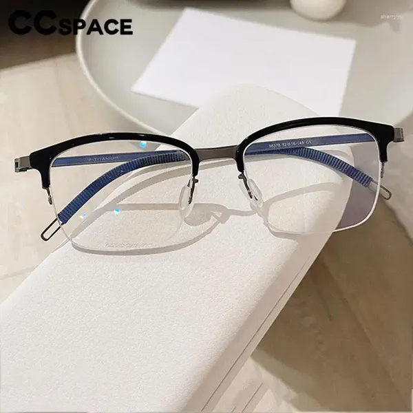 Lunettes de soleil Frames 57175 à demi-trame Pure Titane Spectacles Brand Designer Germes Clear Glasses Men Retro Optical Eyeglass