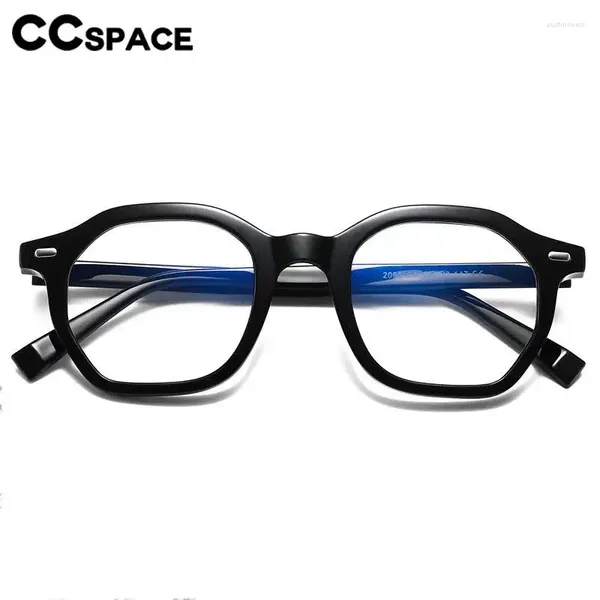 Lunettes de soleil Cadres 57324 Polygon Tr90 Anti Blue Light Lunettes Tendance Rivet Lunettes optiques Charnière à ressort Prescription Lunettes